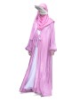 Shimmer 2 Layered Abaya -Bubblegum
