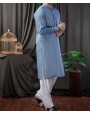 MEN SEMI FORMAL BLUE KURTA