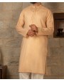 MEN EMBROIDERY SEMI FORMAL PEACH KURTA
