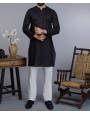 MEN CASUAL BLACK KURTA