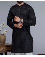 MEN CASUAL BLACK KURTA