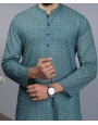 MEN CASUAL GREEN KURTA