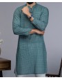 MEN CASUAL GREEN KURTA