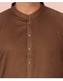 Men Kameez Shalwar Plain Brown