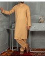 Men Kameez Shalwar Plain Khaki