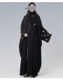 Heart 4 Pc Set Abaya - Silver
