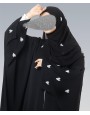 Heart 4 Pc Set Abaya - Silver