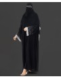 Crystal 3 PC Set Abaya- Black