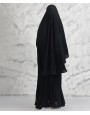 Rawda 2 Piece Set Abaya-Black