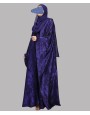 Metallic 3Pc Set Abaya- Purple