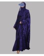 Metallic 3Pc Set Abaya- Purple