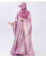Metallic 3Pc Set Abaya-Rose