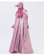 Metallic 3Pc Set Abaya-Rose