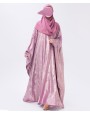 Metallic 3Pc Set Abaya-Rose