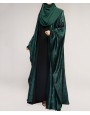 Metallic 3Pc Set Abaya- Emarald