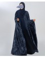 Metallic 3Pc Set Abaya-Denim