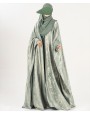 Metallic 3Pc Set Abaya-Lagoon