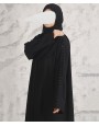 Button 3 Pc Set Abaya - Black
