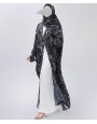 Marble 4 Pc Set Abaya - Black White