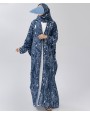 Marble 4 Pc Set Abaya - Deep Sea