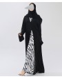 Strip 4 Pc Set Abaya - Black