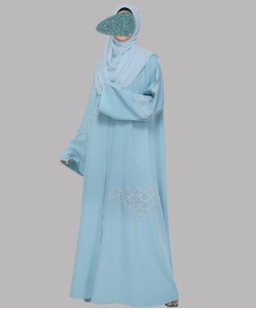 Web 3 Pc Set Abaya - Sky