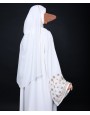 White Gold 3 Pc Set Abaya