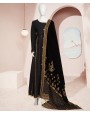 Mahrani Velvet Shawl 2Pc Stitched Suit- Black