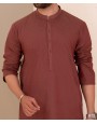 MEN KURTA PLAIN BROWN