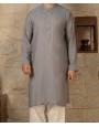 MEN KURTA PLAIN DARK GREY