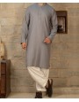 MEN KURTA PLAIN DARK GREY