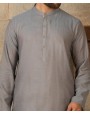 MEN KURTA PLAIN DARK GREY