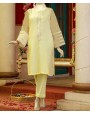 Organza 2Pc Stitched Suit-Yellow