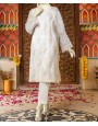 Organza 2Pc Stitched Suit-White