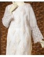 Organza 2Pc Stitched Suit-White
