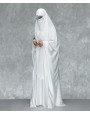 Fish Tail 2 Piece Set Abaya-White