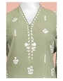 Moss Green Chikankari 2 Pc Unstitched 