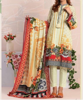 Haya Printed 3 Piece Unstitched Suit