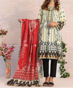 Haya Printed 3 Piece Unstitched Suit