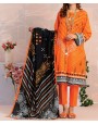 Haya Khaddar 3 Piece Unstitiched Suit Orange