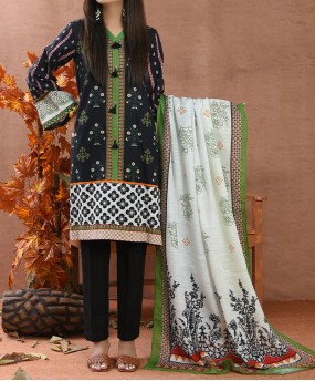 Haya Printed 3 Piece Unstitched Suit