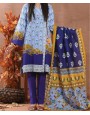Haya Khaddar 3 Piece Unstitiched Suit Blue